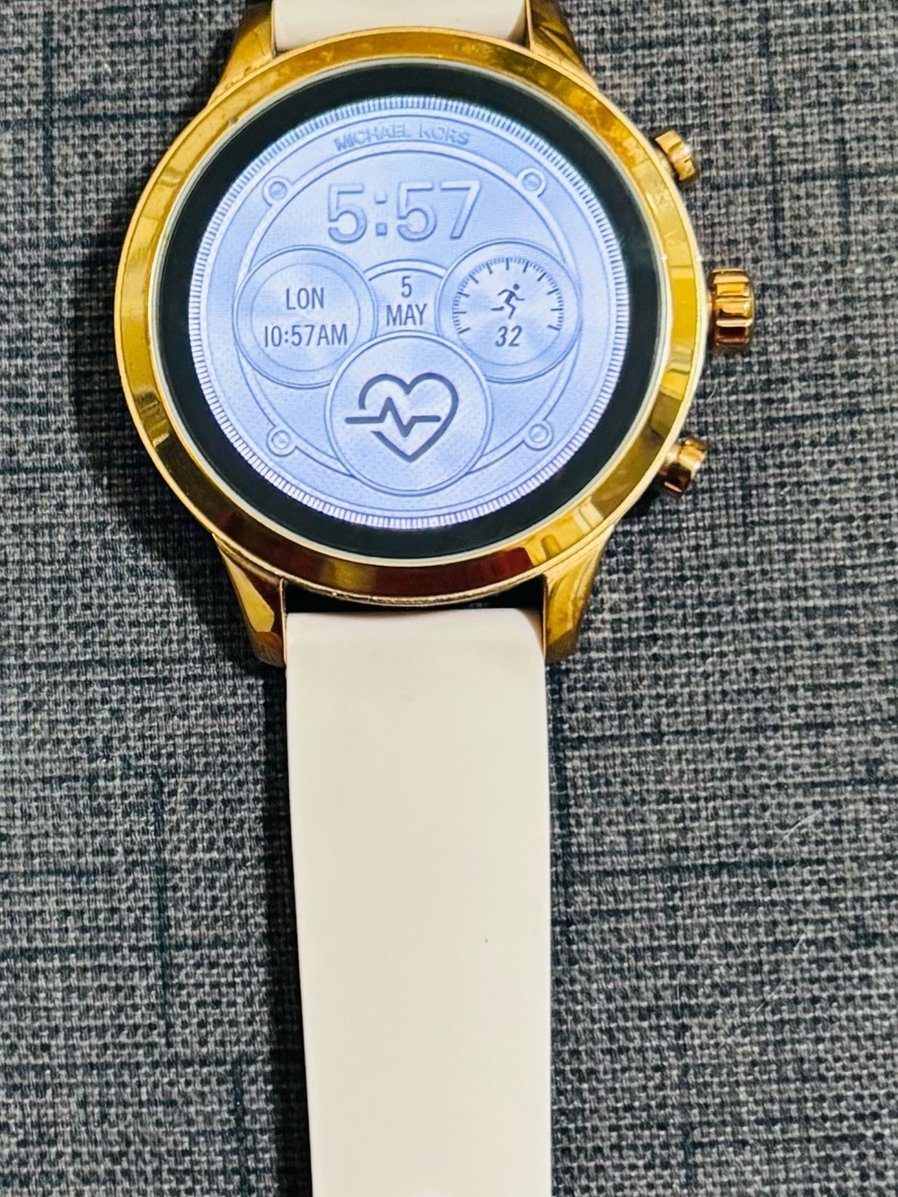 Michael Kors Gold-Tone Smartwatch with Pink Strap